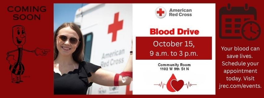American Red Cross Blood Drive October 15 from 9 a.m. to 3 p.m.